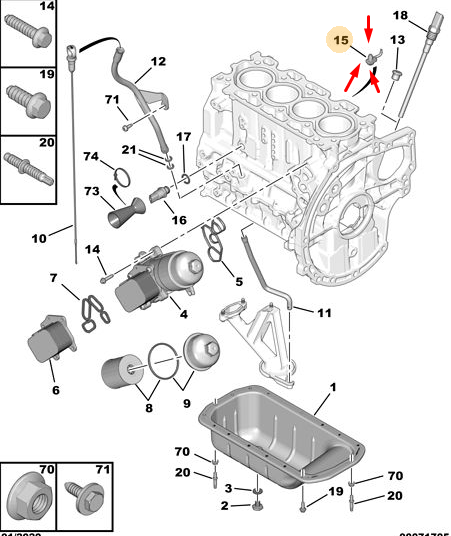 ORIJINAL PEUGEOT 308  YAĞ FİSKİYESİ 016219 ( ŞASİ NO KONTROL EDİNİZ )