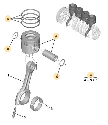 ORIJINAL 1.6 EHDI EUROI5 PİSTON TAKIMI    1607373680,0628V8