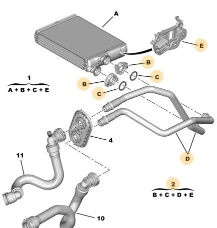 Orijinal Peugeot 308 T9 Kalorifer Borusu 1610531280