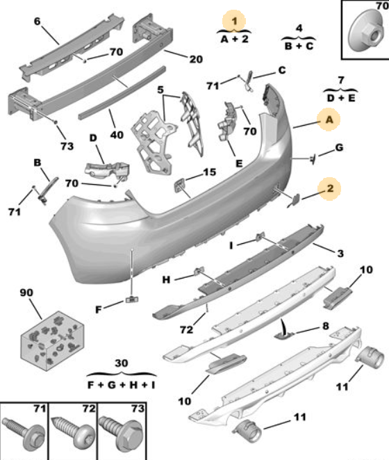 Orijinal Peugeot 308 T9 Arka Tampon Sensörlü   1610766980