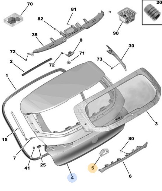 Orijinal Peugeot 308 P5 Bagaj Kilit Takviyesi 1617410280