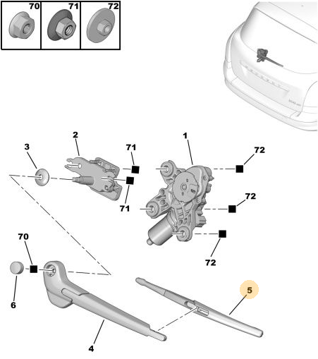 ORIJINAL  EUROREPAR PEUGEOT 308 T7 ARKA SİLECEK  1623235180