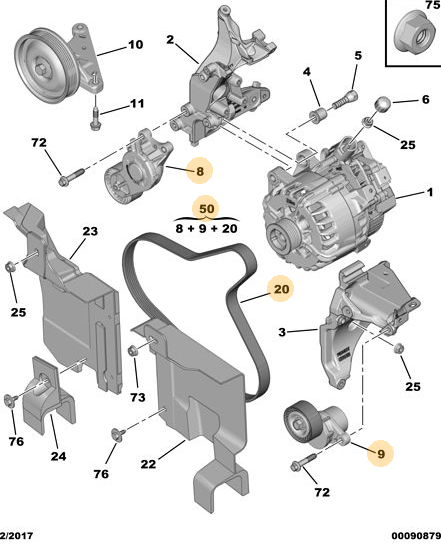 ORIJINAL PEUGEOT 308 T7 T9 EUROREPAR V KAYIS SETI (DV6) (1678169480)  1687683880