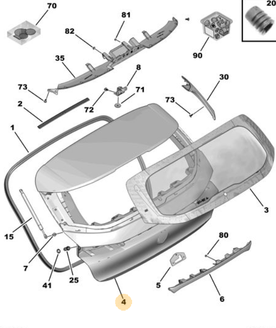 Orijinal Peugeot 308 P5 Bagaj Kapağı   1681372480