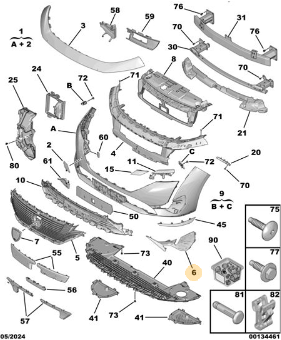 Orijinal Peugeot 308 P5 Ön Tampon Sol Çıtası  168197179V
