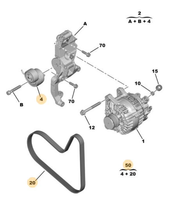 Orijinal Peugeot 308 P5 Alternatör Kayış  Ve Gergi  Takımı    1688197180