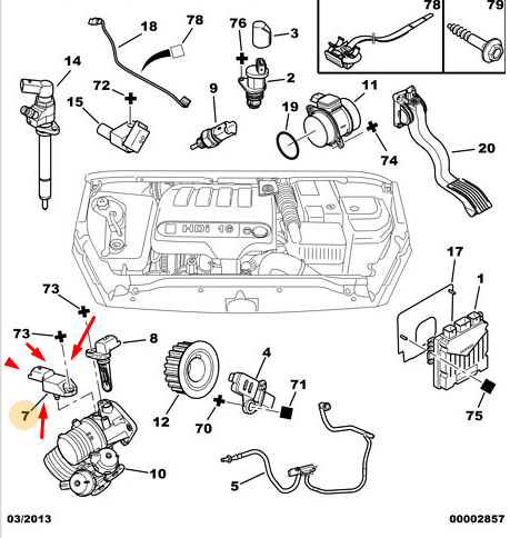 PEUGEOT 308 TURBO BASINC SENSÖRÜ MAP EURO4 DV6 1920CZ