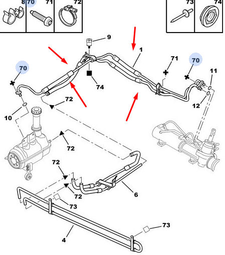 ORIJINAL PEUGEOT 308 DİREKSİYON BORUSU 4014HN