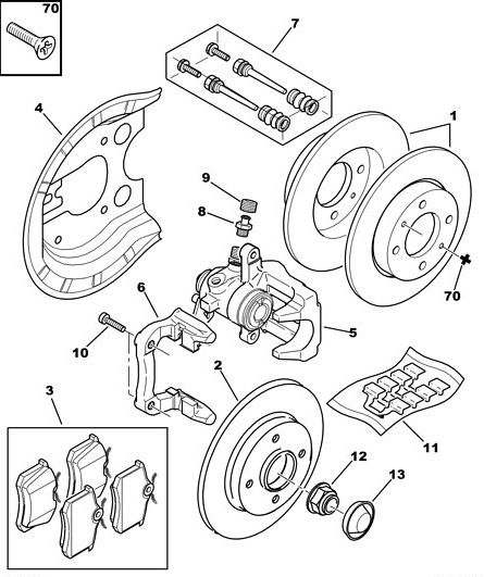 ORIJINAL Peugeot  308  t7 Arka fren Balata  1647894080