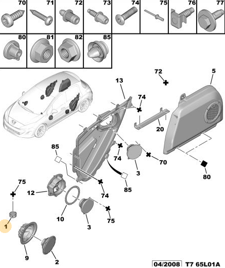 ORIJINAL Peugeot 308 T7 Jbl Tweteer Hoparlör  6562V2
