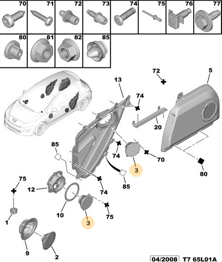 ORIJINAL Peugeot 308 T7 JBL HOPARLÖR  6562V5