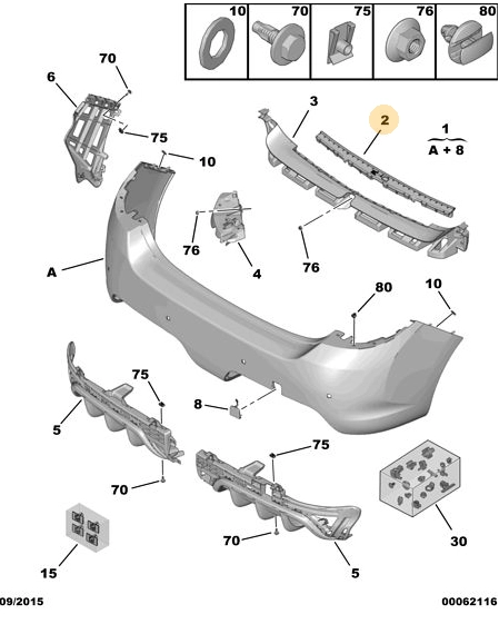 ORIJINAL  PEUGEOT 308 CC T7 ARKA TAMPON ARALIK MESNEDİ   7416N9