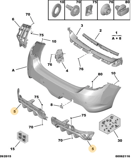 ORIJINAL PEUGEOT 308 T7 TAMPON ALT SOL DİFÜZÖR  7452XV