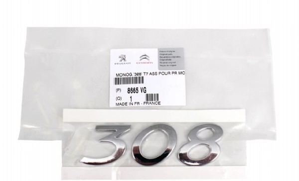 ORIJINAL PEUGEOT 308 T7 308 YAZISI  MONOGRAM    8665VG