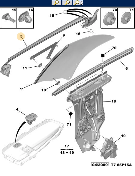 ORIJINAL PEUGEOT 308 T7 CC SOL YAN KAPI CAMI DIŞ  FİTİL    931186
