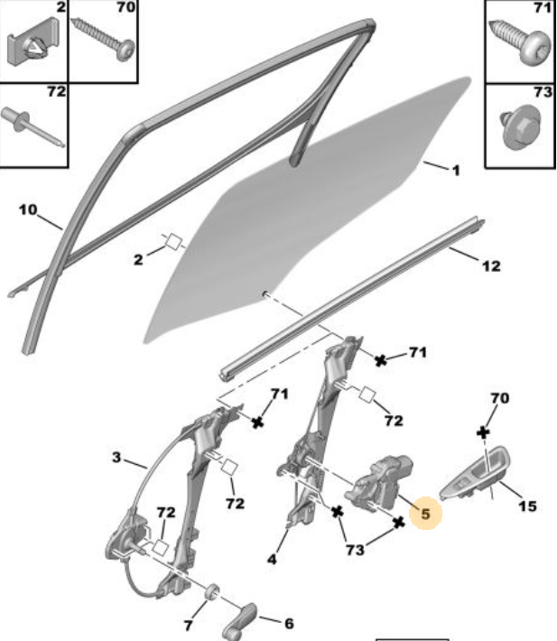 Orijinal Peugeot 308 T7 Arka Cam Açma Kumandası Motorlu Redektörü Sol    9675466480