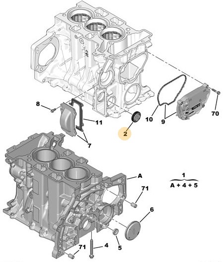 ORIJINAL PEUGEOT 308 P5 BLOK KUCUK KARTER TAPASI    9676231880