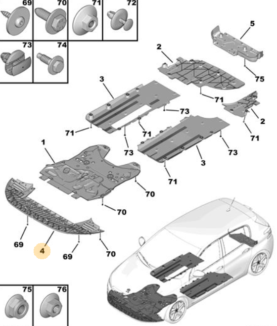 Orijinal Peugeot 308 T9 Ön Tampon Alt Muhafazası 9677363680