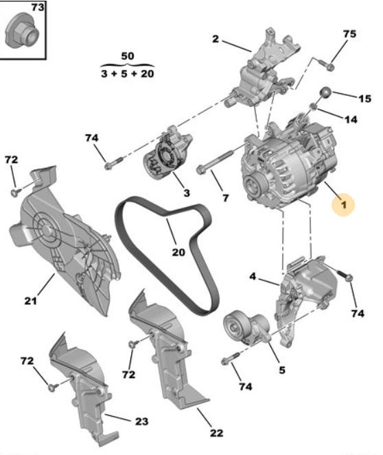 Orijinal Peugeot 308 T9 Alternatör 9826549680