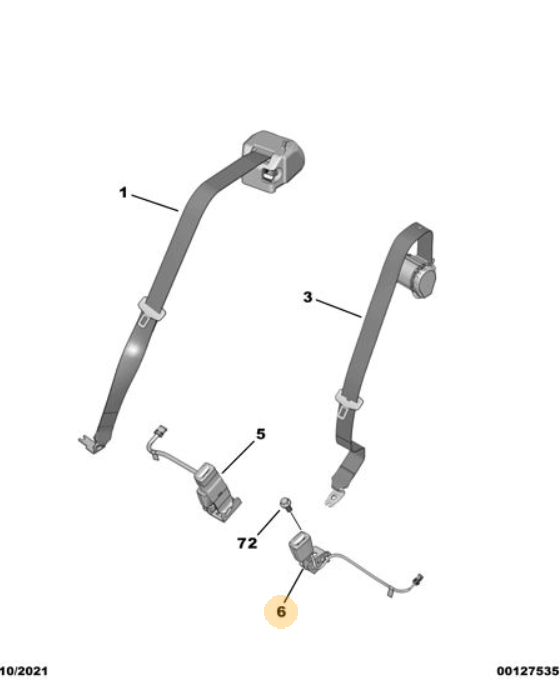 Orijinal Peugeot 308 P5 Arka Emniyet Kemeri Toka Karşılığı 98307208XT