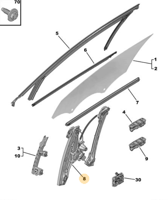Orijinal Peugeot 308 P5 Ön Cam Krikosu Sağ   9830815180