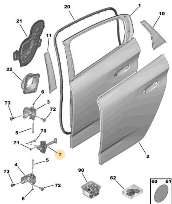 Orijinal Peugeot 308 P5 Arka Kapı Gergisi  9830834280
