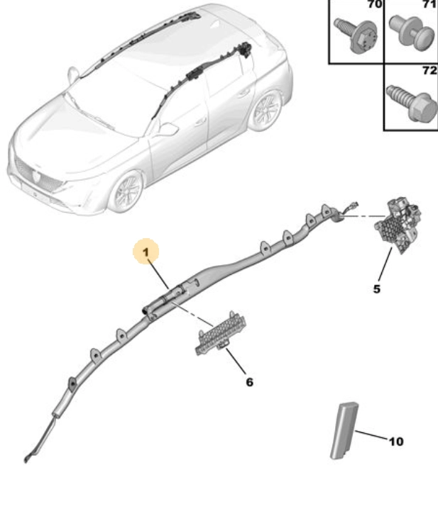 Orijinal  Peugeot 308 P5 Tavan Hava Yastığı Sol  9830943980