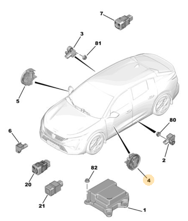 Orijinal Peugeot 308 P5 Darbe Sensörü 9831469280