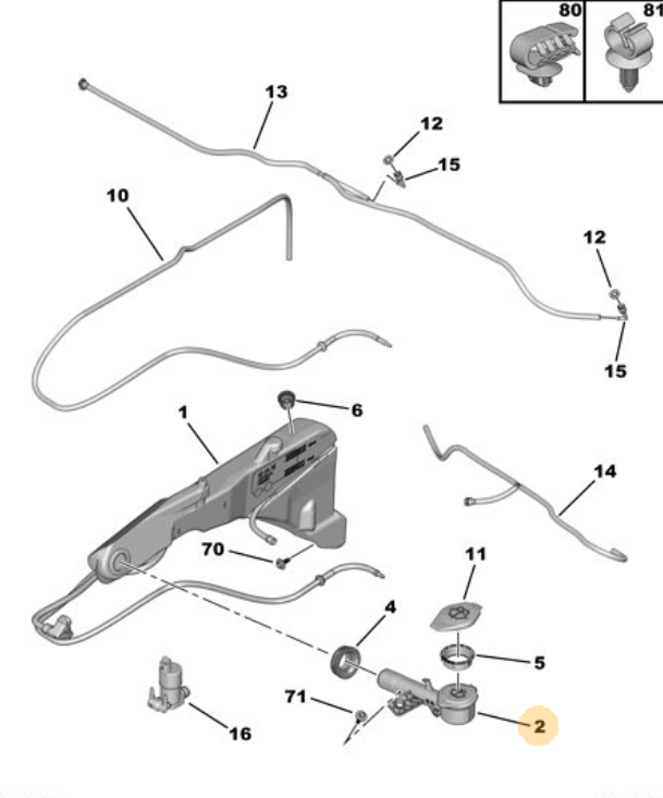 Orijinal Peugeot 308 P5 Silecek Su Deposu Borusu 9834417180
