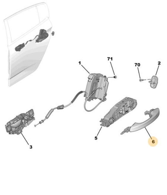 Orijinal Peugeot 308 P5 Kapı Kolu Sol 983495081T