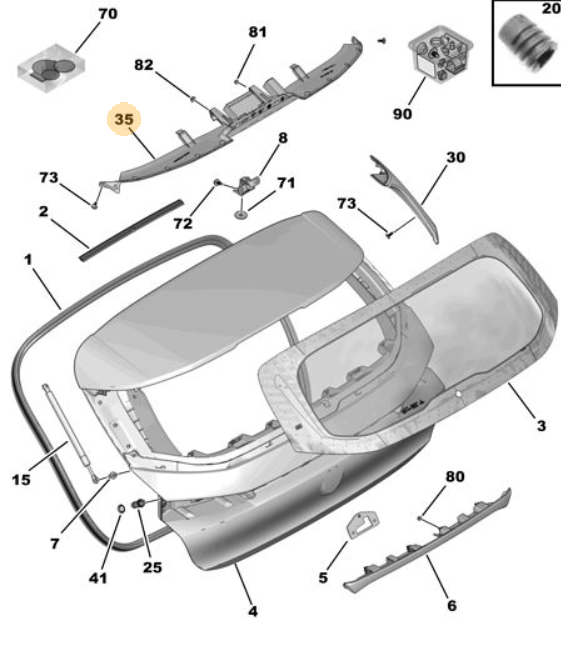 Orijinal Peugeot 308 P5 Bagaj Üstü Spoyler    98353893XT