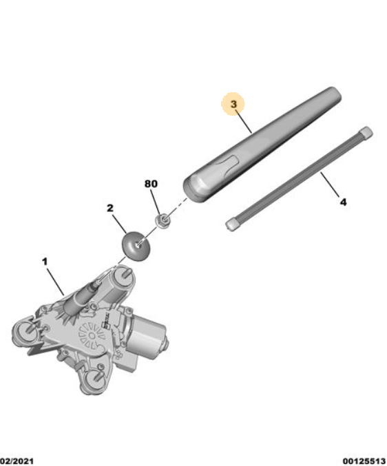 Orijinal Peugeot 308 P5 Arka Silecek Kolu 9835540280