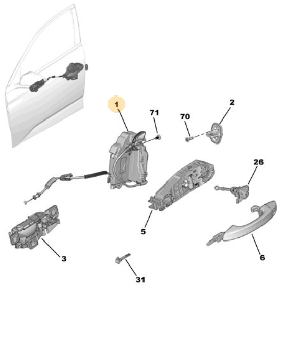 ORIJINAL PEUGEOT   308 P5 KAPI KİLİDİ SAĞ ÖN    9835557080