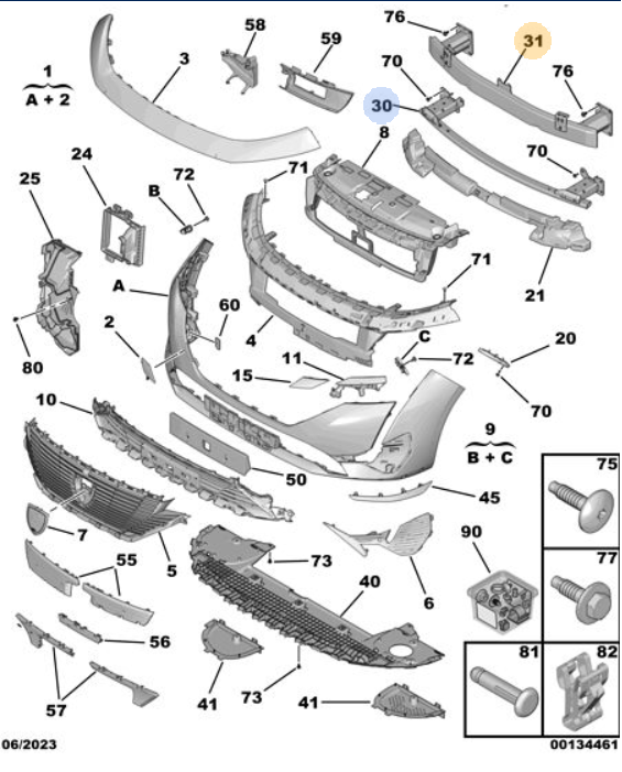 Orijinal Peugeot 308 P5 Ön Tampon Demiri   9835954880