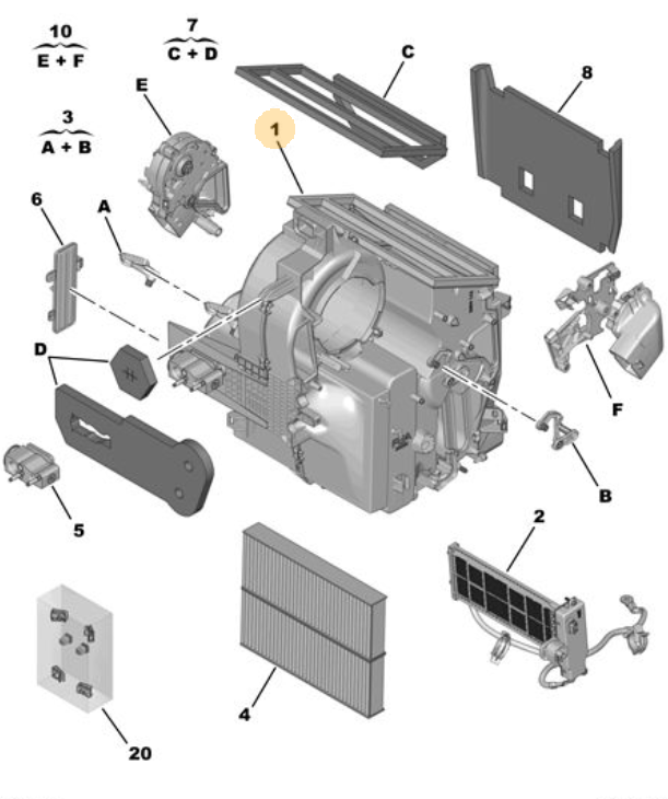 Orijinal Peugeot 308 P5 Evaporatör Kutusu    9837588380