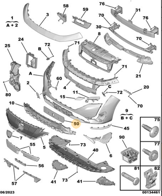 Orijinal Peugeot 308 P5 Ön Tampon Plaka Bağlantı Mesnedi    98377088XT