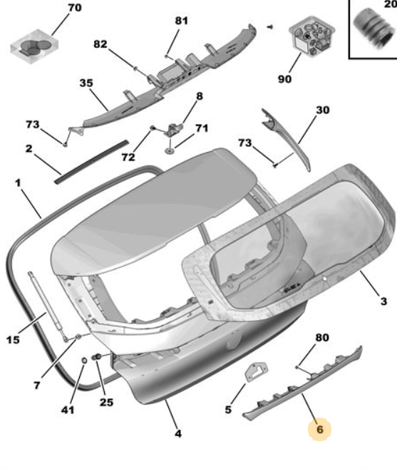 Orijinal Peugeot 308 P5 Bagaj Kapağı Çıtası   983927629V