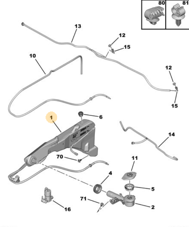 Orijinal Peugeot 308 P5  Silecek Suyu Deposu  9843214980