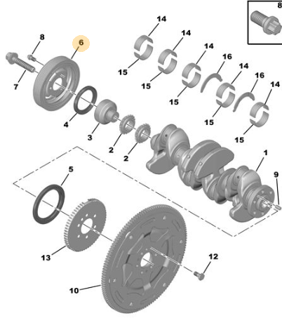 ORIJINAL 308 1.6 VTI KRANK     V763855180,0515T2