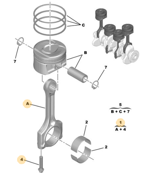 ORIJINAL 308 1.6 THP PISTON KOL 1648526580