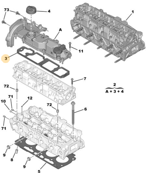 ORIJINAL 308 KULBUTOR KAPAK CONTASI (DV4C/DV6C-DV6FD) (EURO6 - EURO 5)   0249G2