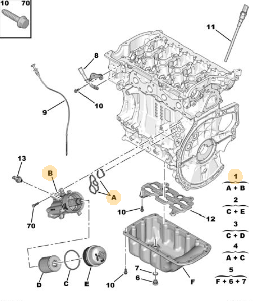 V864375780 308 VTI  YAĞ SOGUTUCU GOVDE EP6C - V8 643 757 80 - 1103S6