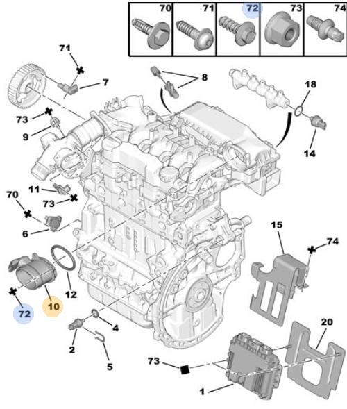 ORIJINAL PEUGEOT 308 HAVA DEBİMETRE - MAF SENSÖR DV6 EURO4 -  1610874680,1920GV