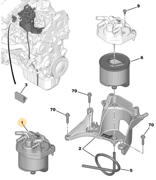 EUROREPAR PEUGEOT 308  YAKIT FILTRESI (DV6C/EURO-5) 1611659480