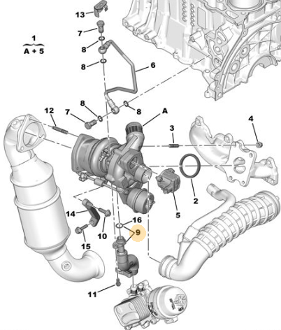 ORIJINAL PEUGEOT 308 THP TURBO GERİ DÖNÜŞ HORTUM V861706980
