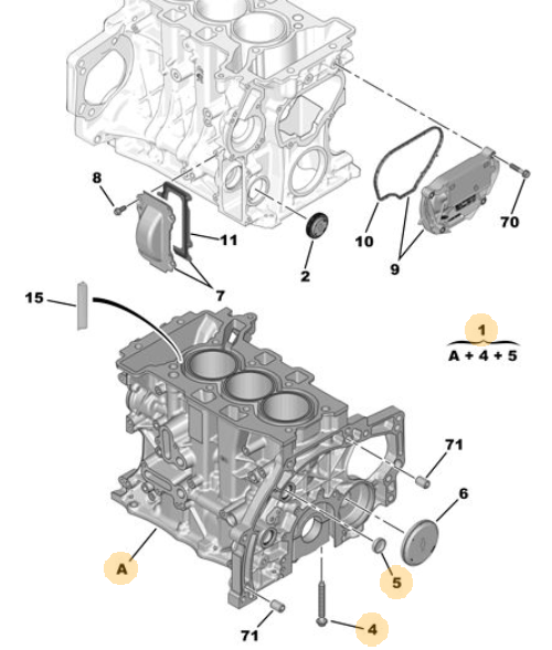 Orijinal PEUGEOT 308 P5 PURETECH  MOTOR BLOK 9812003880