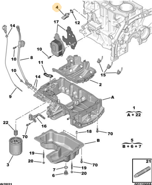 ORIJINAL PEUGEOT 308 P5 1.2 TURBO YAG BASINC MUSUR  BLOKA GECEN 9674035780