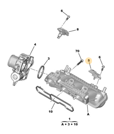 Orijinal Peugeot 308 p5 Emme  Manifolt Basınç Sensör  9817007580