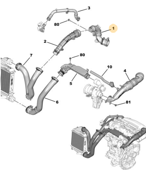 ORIJINAL 1.2 TURBO EŞANJÖR HORTUM 9812736080