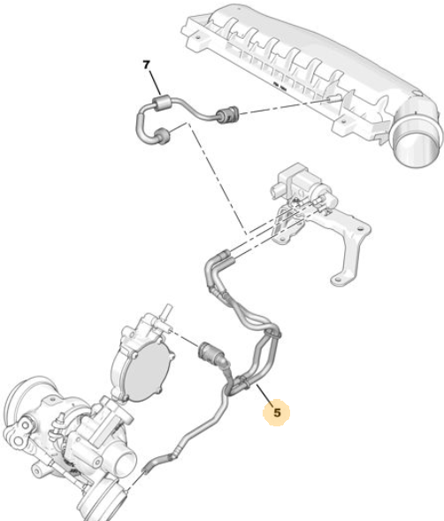 Peugeot 308 P5 1.2 Puretech Vakum Hortumu - 9822341180